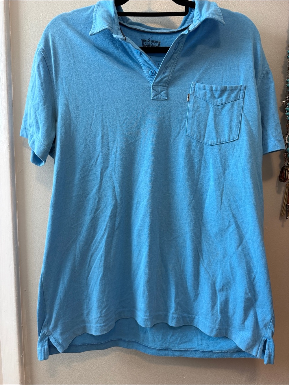 Levi's Men’s Light Blue Polo with Chest Pocket